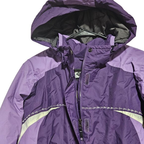 Columbia Purple Hooded Winter Jacket Womens Size Large Waterproof Breathable - Picture 4 of 7